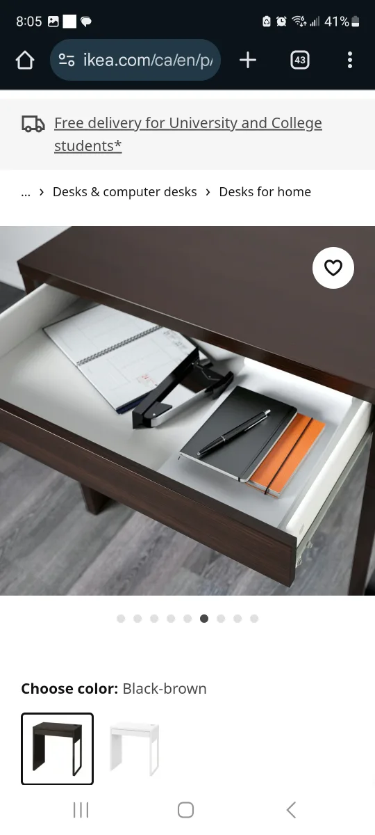 IKEA Micke Black-Brown Study Desk thumbnail