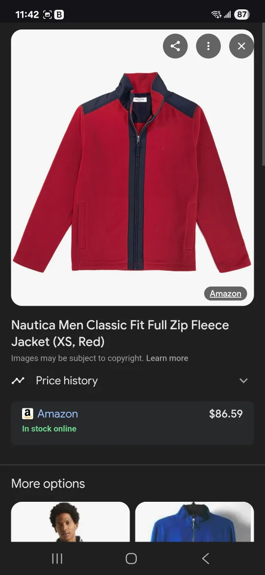 Nautica Blue&Red Fleece Jacket Size XL image indicator(8)