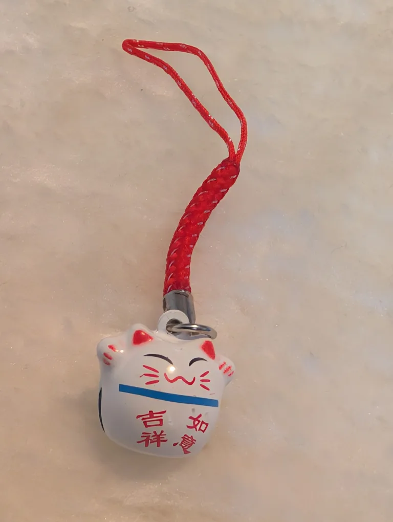 Maneki Neko Lucky Cat Bell Charm thumbnail