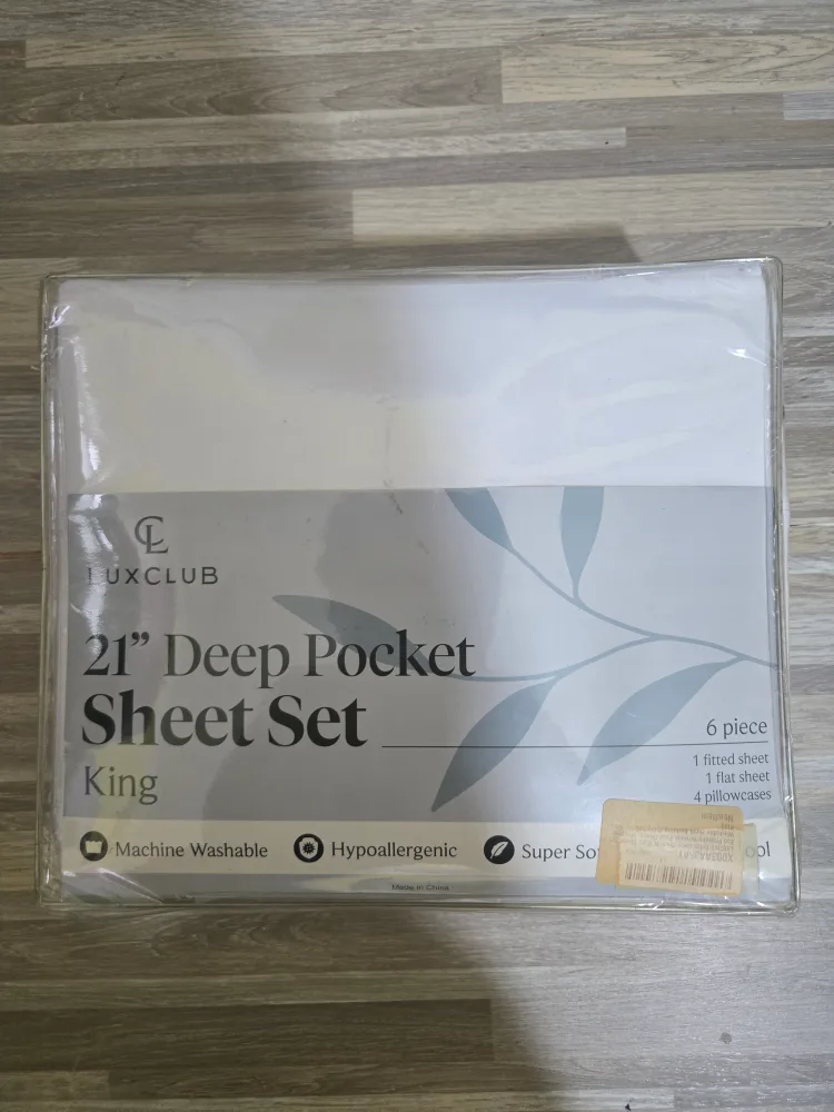New LUXCLUB 21" Deep Pocket King Sheet Set thumbnail