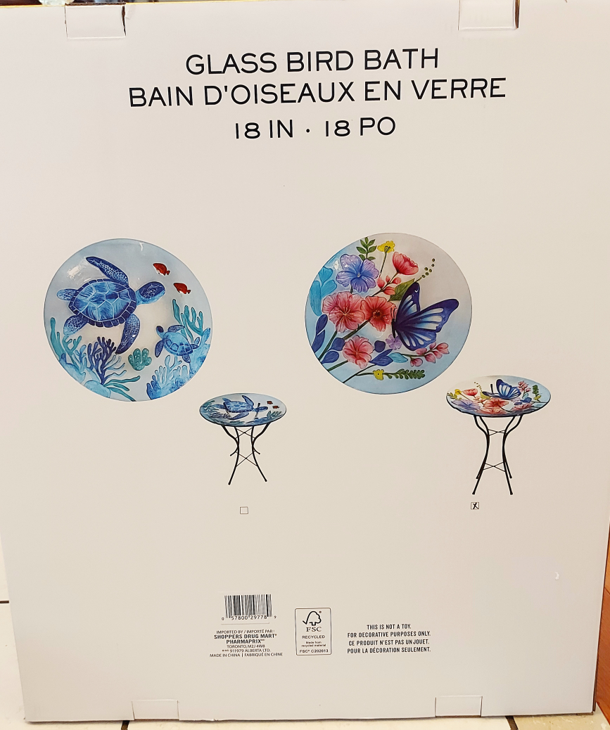 New Glass Flower Bird Bath - photo 2