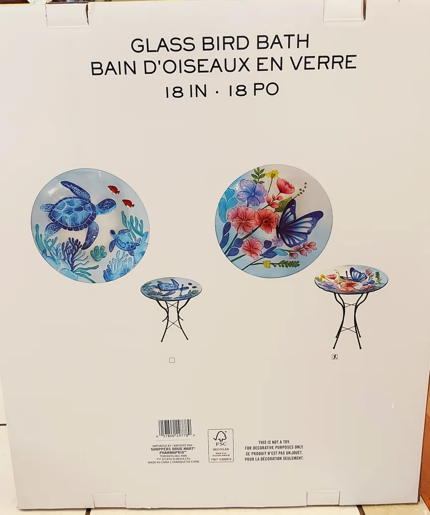 New Glass Flower Bird Bath image indicator(2)