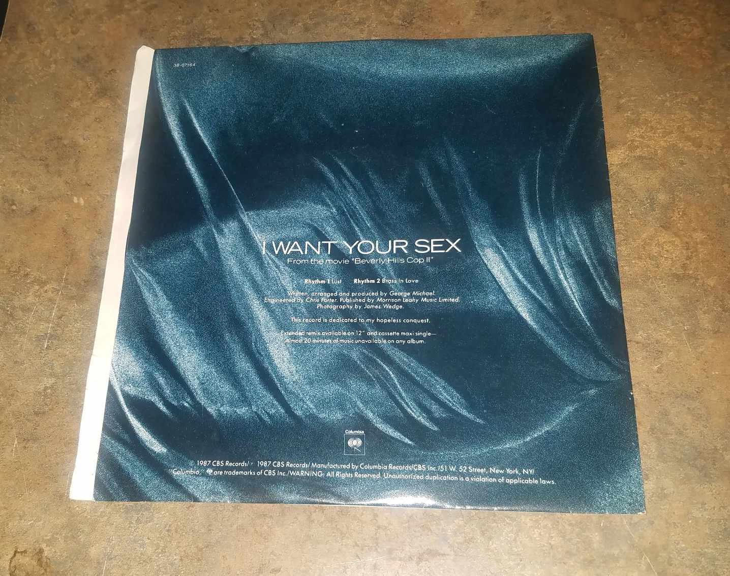 George Micheal I Want Your Sex 45 RPM Single Paper Sleeve image indicator(2)