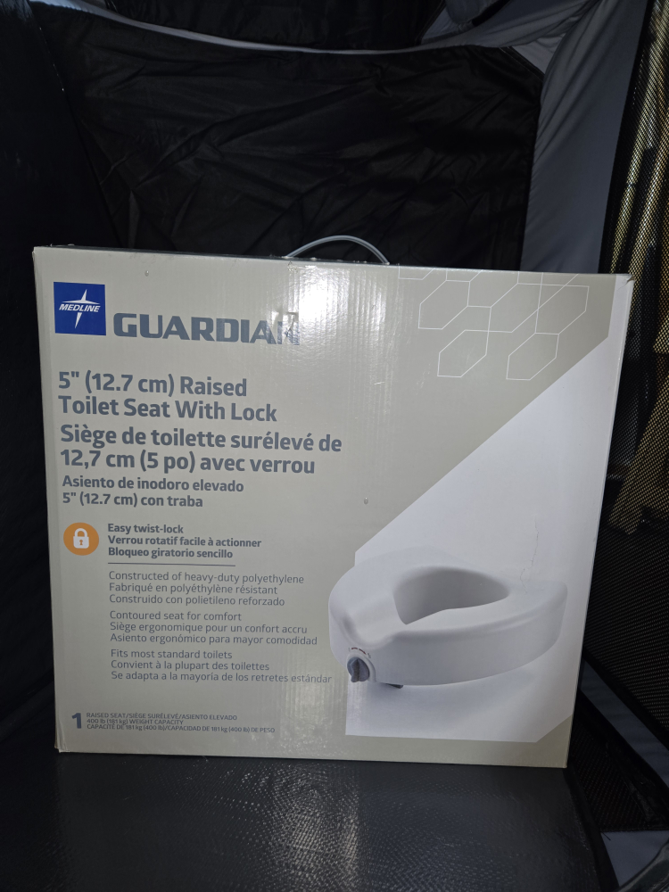 Medline Guardian 5" Raised Toilet Seat With Lock