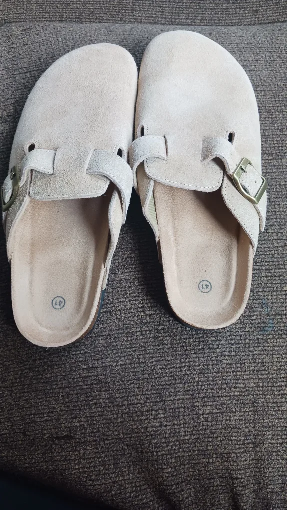 Beige Suede Clogs - Size 41 thumbnail