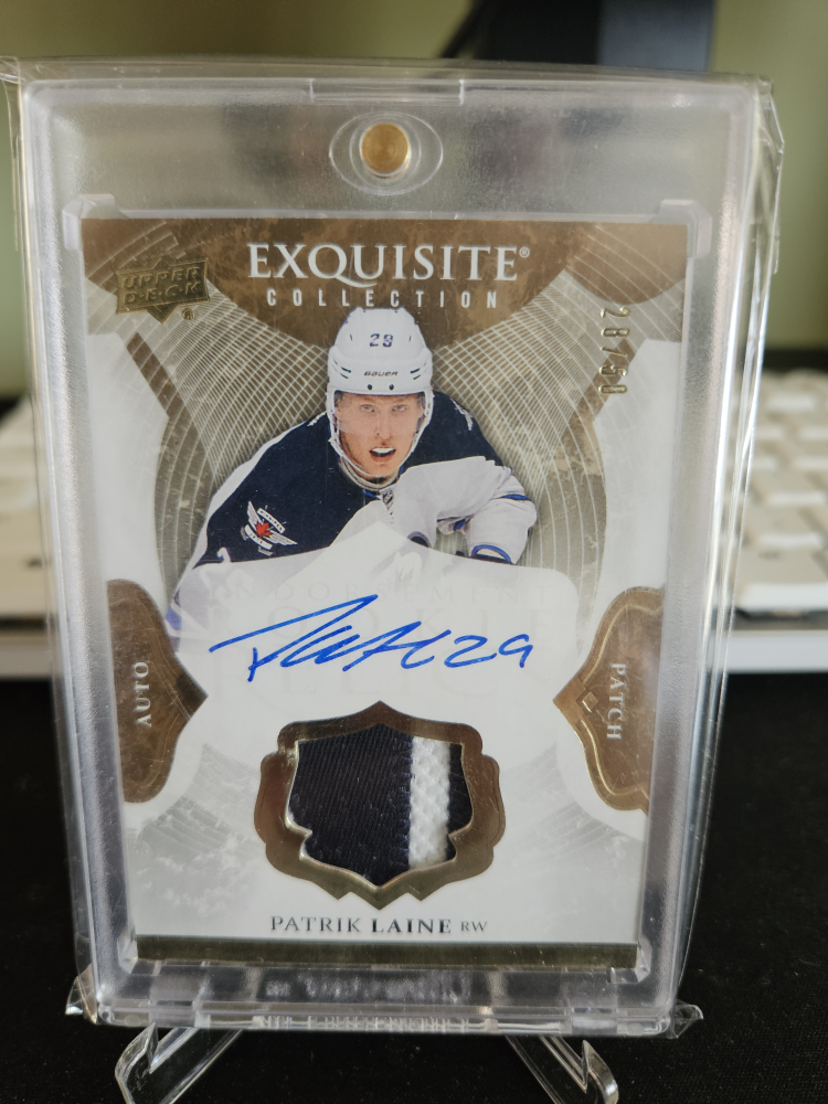 Upper Deck Exquisite Collection Patrick Laine Auto Patch Card