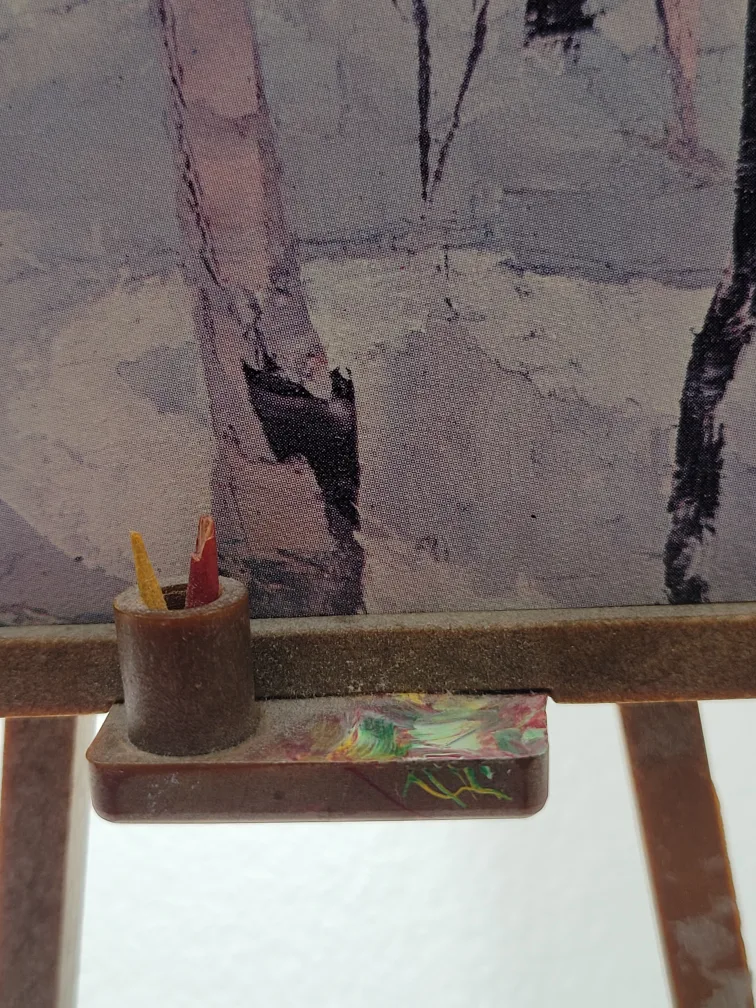 vintage Minature Painting with Easel and paint pots.art.pictures image indicator(5)