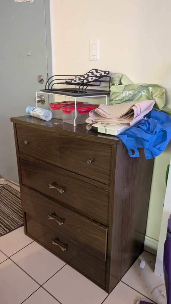 Brown Wood 4-Drawer Dresser