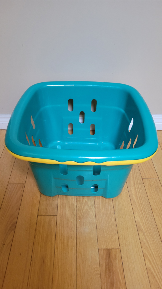 Heavy Duty Teal & Yellow Laundry Basket