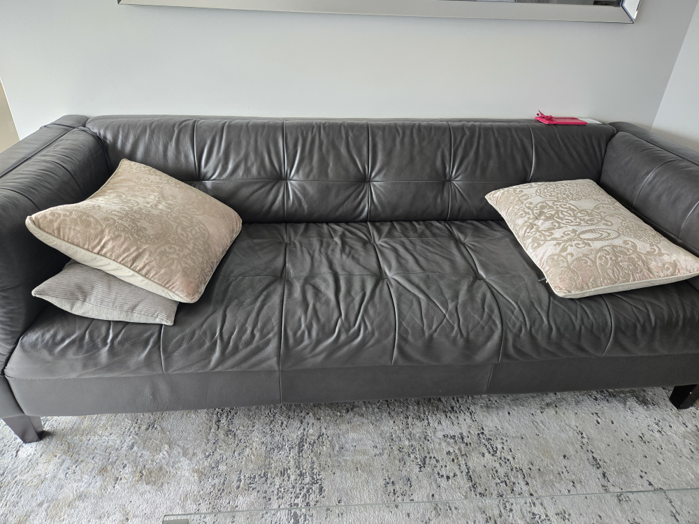 Leather Sofa - Dark Grey