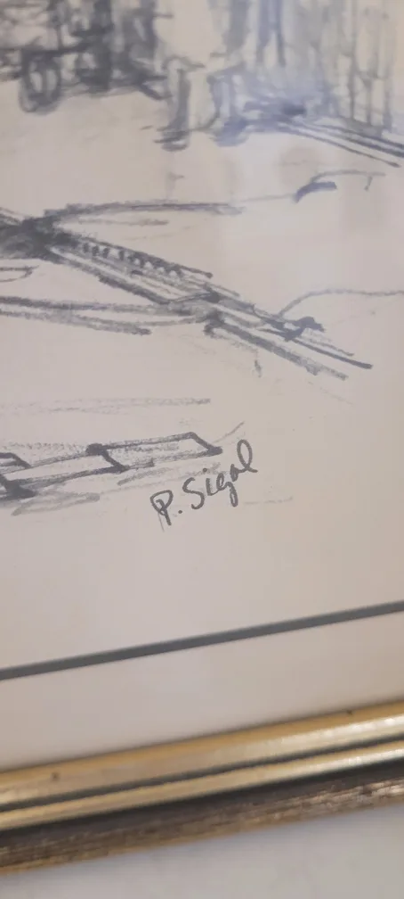 Set of 2 Lithographs Pen/Ink by P Sigel image indicator(5)