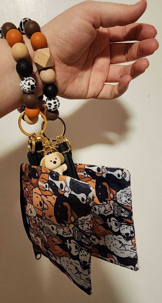 Dog Print Wristlet Keychain & Coin Purse Set - photo 3