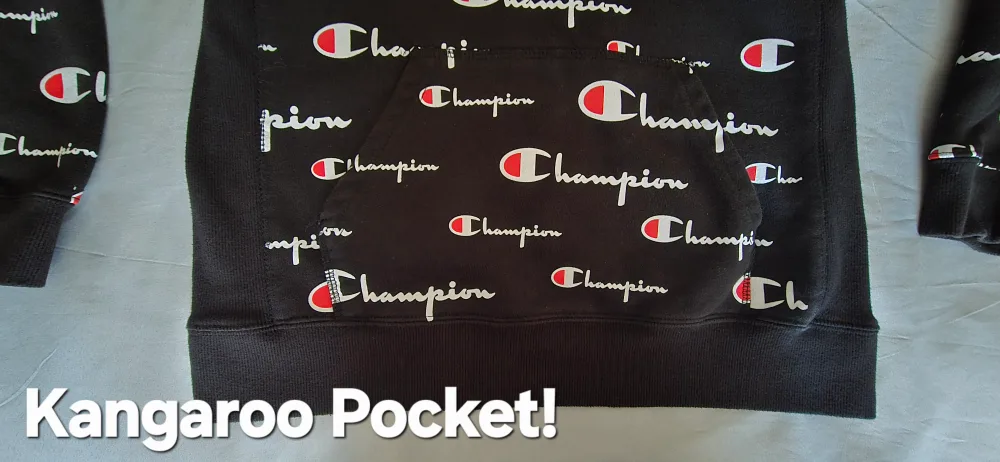 Champion All Over Print Hoodie - Black - Size L Youth image indicator(3)
