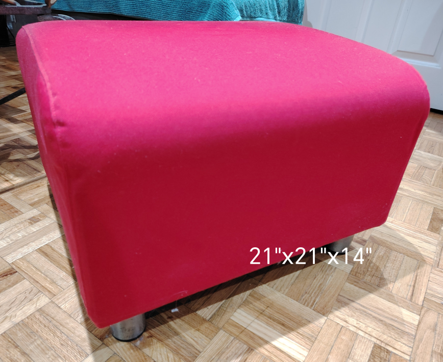 Red Ottoman - 21"x21"x14" - photo 2