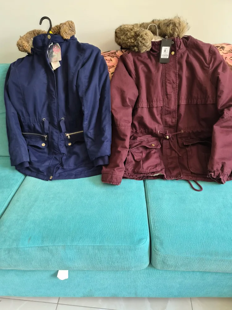 Two Parkas: Blue and Burgundy thumbnail