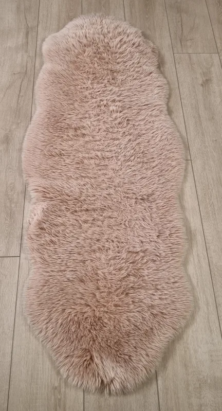 Faux Fur Fluffy Rug - Blush Pink thumbnail