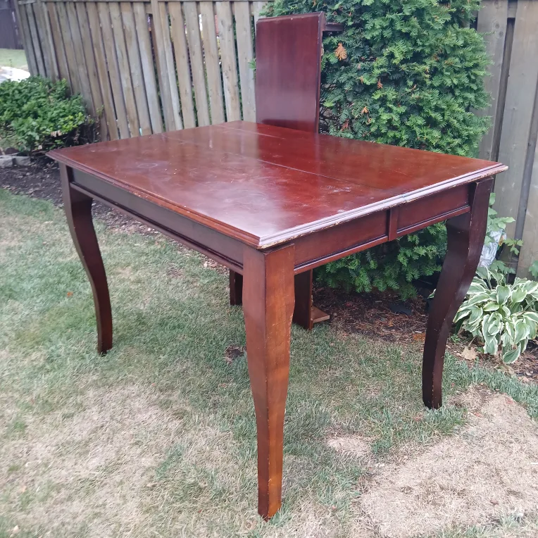 Mahogany Dining Table with Extension Leaf, Chairs. image indicator(2)