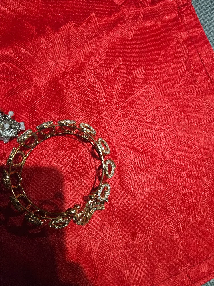 Gold-tone rhinestone bracelet image indicator(2)