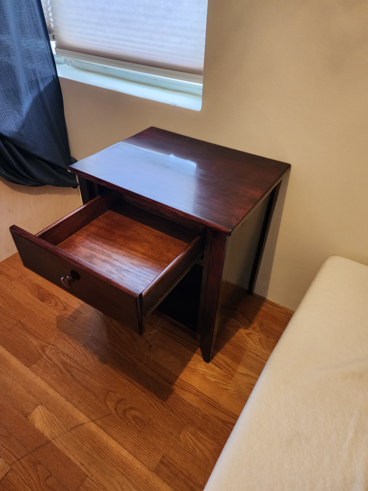 Wooden Nightstand with Drawer - photo 2