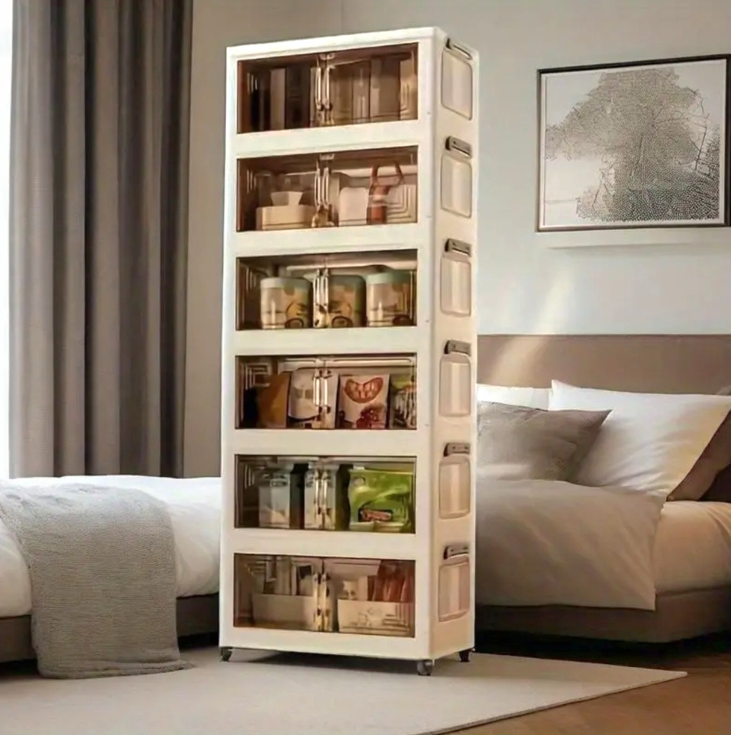 Six-Tier Foldable Storage Organizer On Wheels ***NEW***
