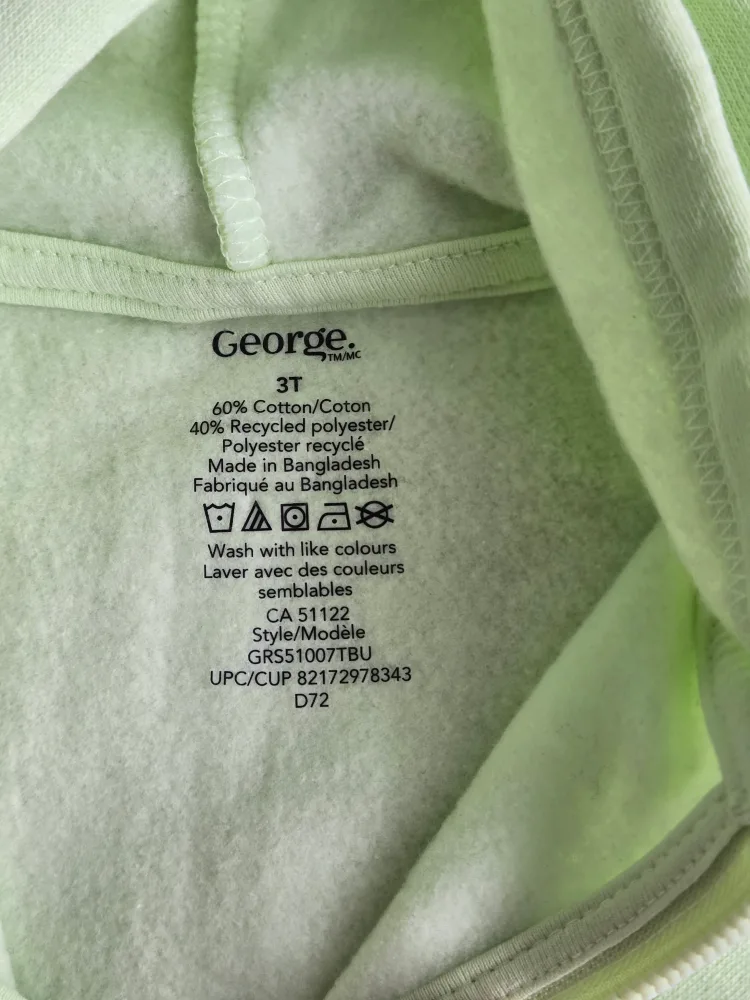 George 3T Light Green Hoodies - New with Tags! image indicator(2)