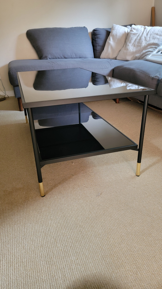IKEA Black Glass Coffee Table - photo 2