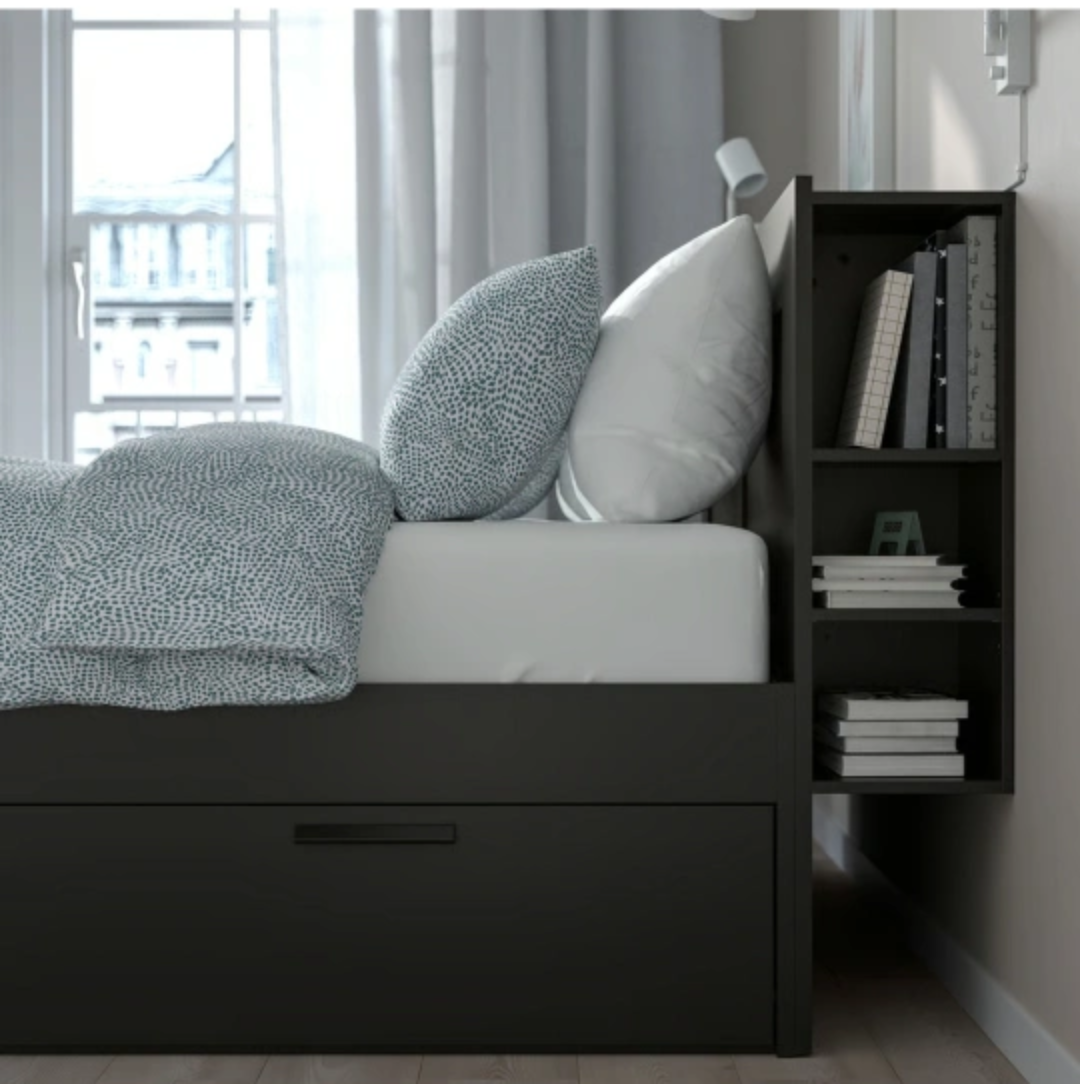 IKEA Brimnes Bed Frame with Storage & headboard- Black - photo 4