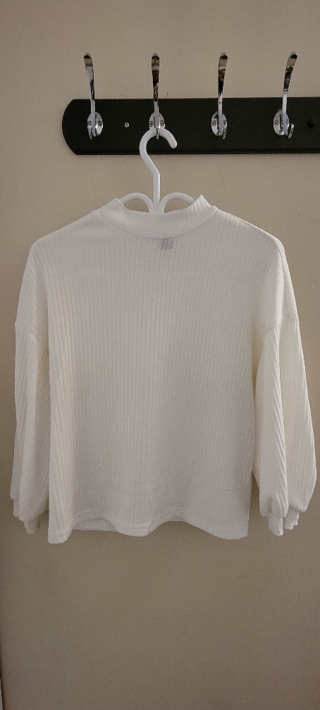 [SHEIN] White Waffle Knit Top