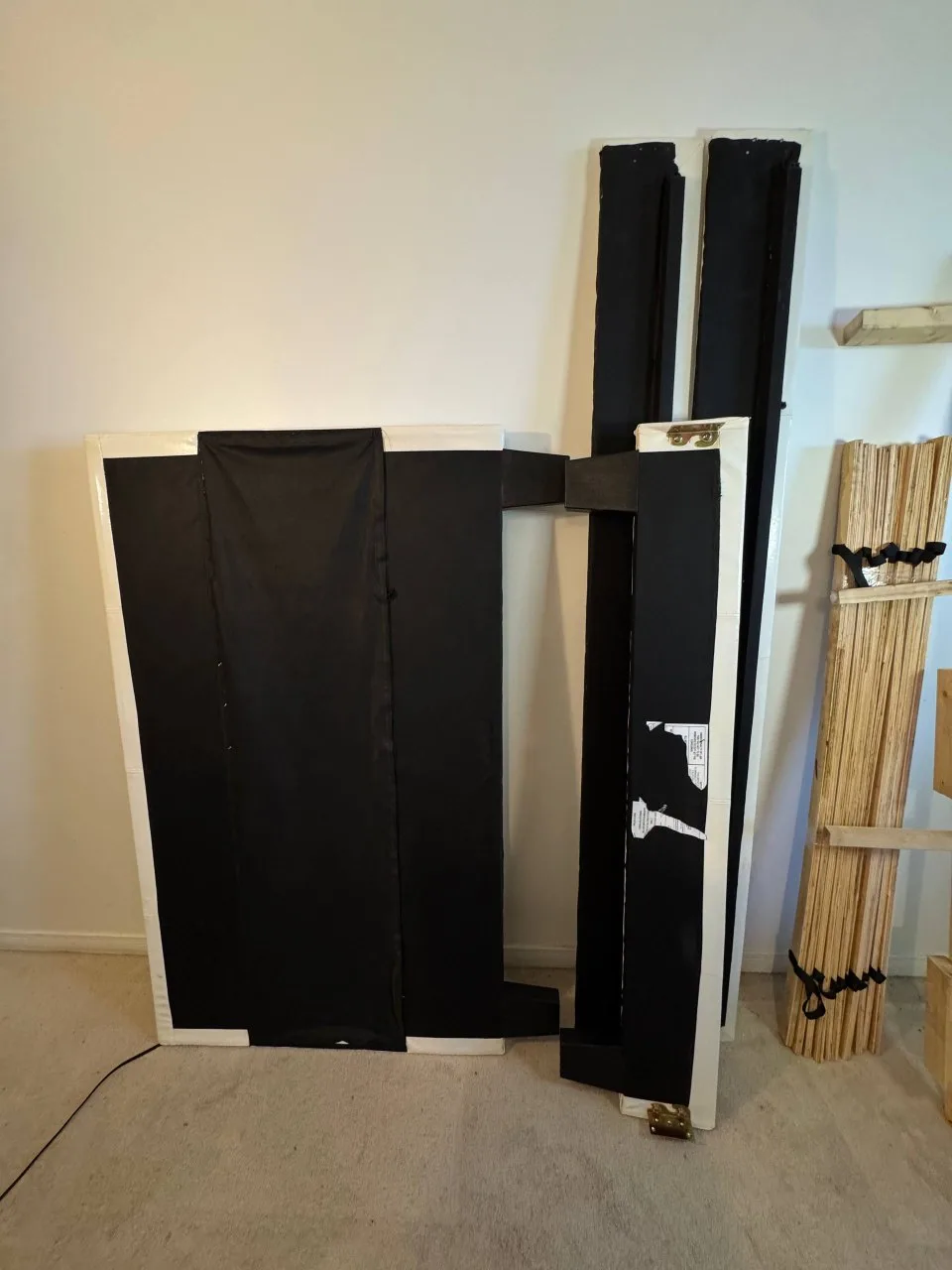 White Faux Leather Upholstered  Double Bed Frame - Disassembled image indicator(5)