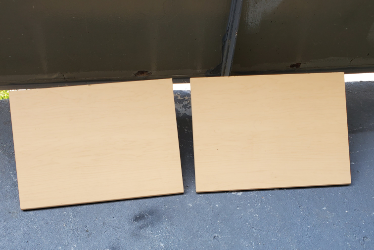 Two Wood Shelves with Brackets - 21x10 inches