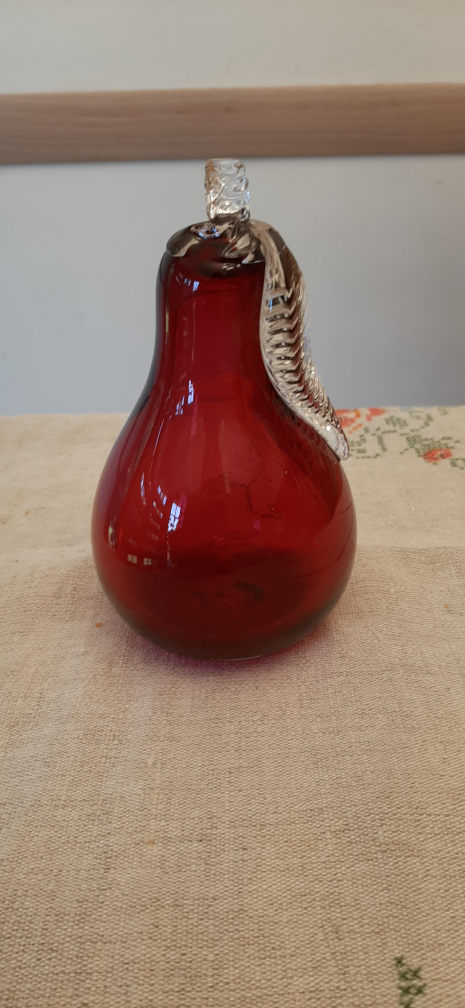 Rossi Art Glass Red Pear Home Decor Paperweight - photo 4