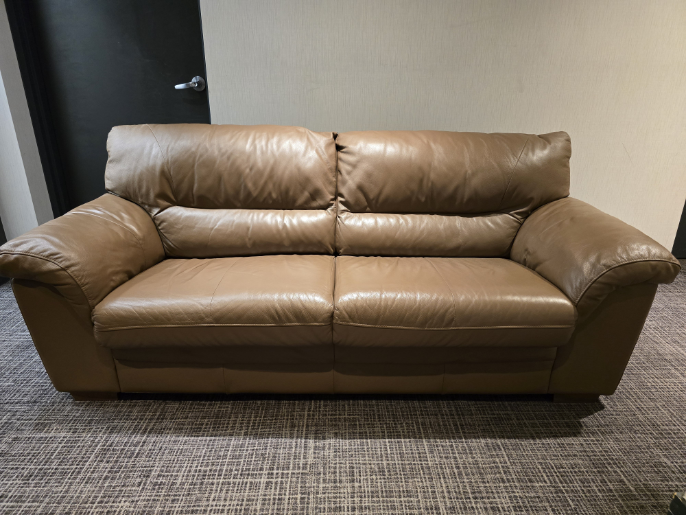 Brown Leather Sofa - photo 3
