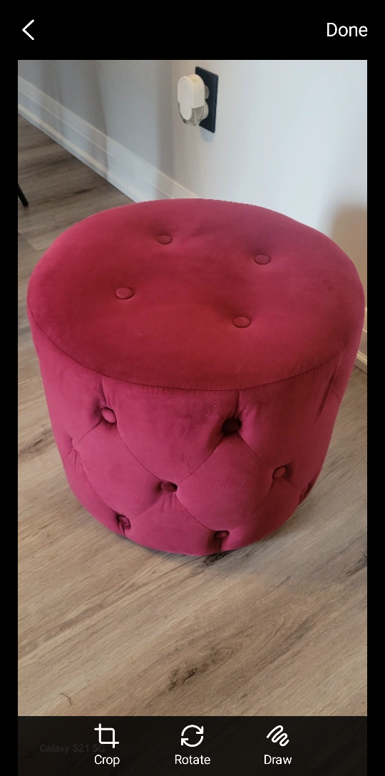 Burgundy Velvet Ottoman - photo 2