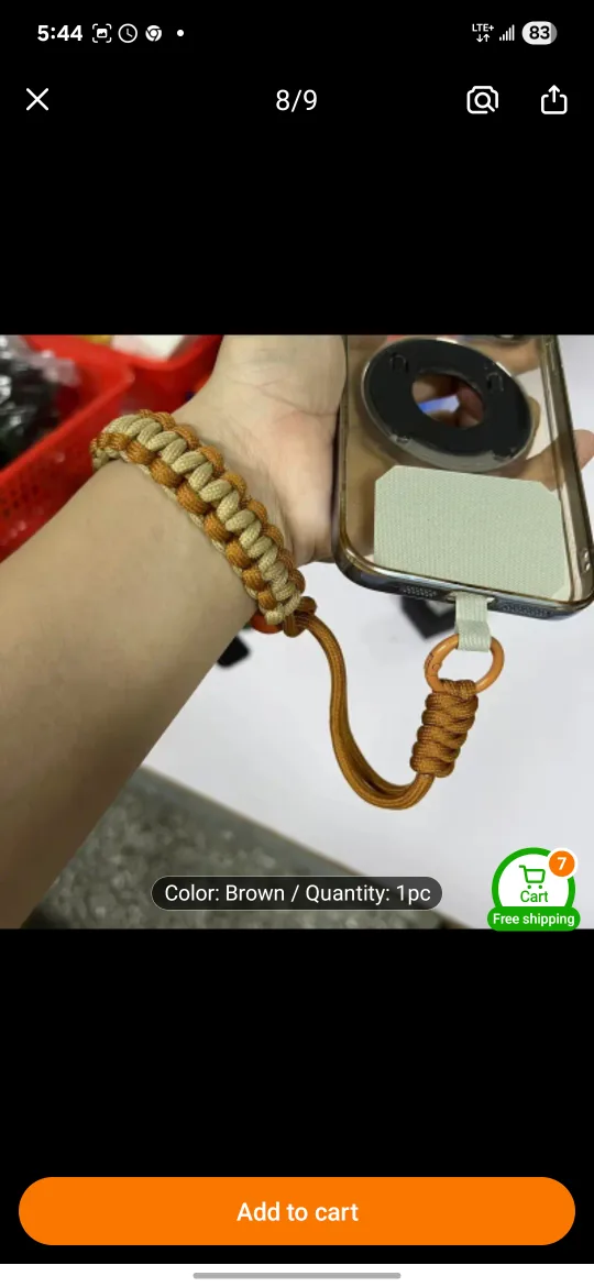 Phone Charm Wrist Strap - Brown, pick Scarborough or oshawa thumbnail