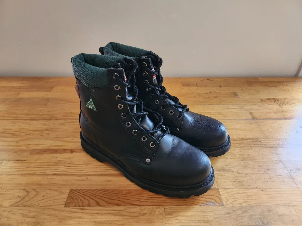 Work Master Black Leather Work Boots - Size 10 thumbnail