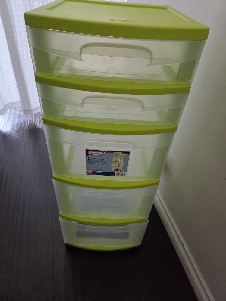 Sterilite 5 Drawer Tower - Lime Green