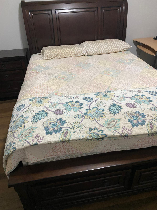 Queen Size Bed Frame with Storage and Bed