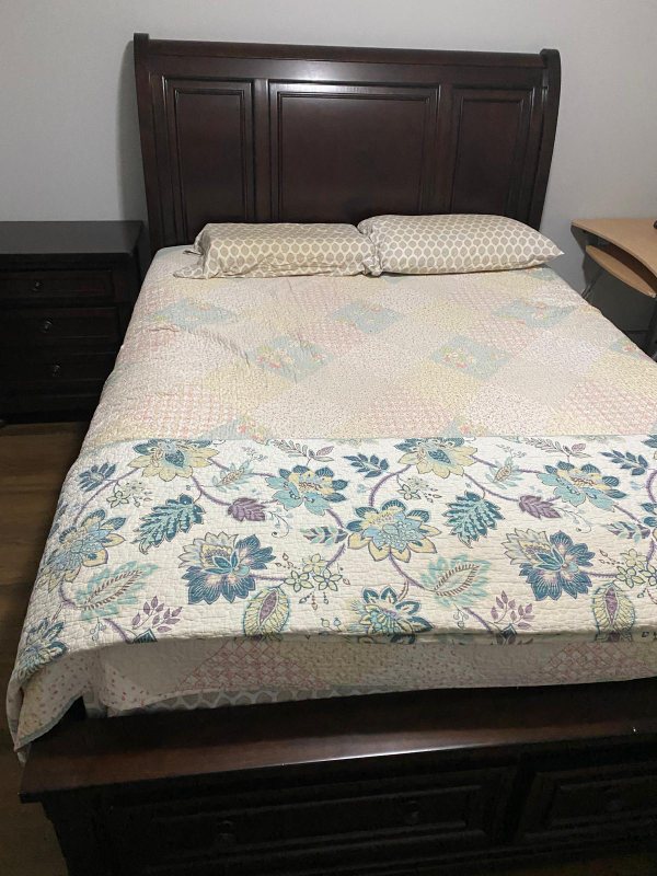 Queen Size Bed Frame with Storage and Bed - photo 3