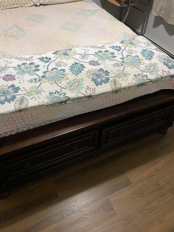 Queen Size Bed Frame with Storage and Bed - photo 4