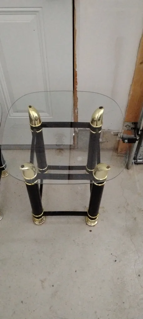 Glass Top End Table - Black & Gold Accent image indicator(2)