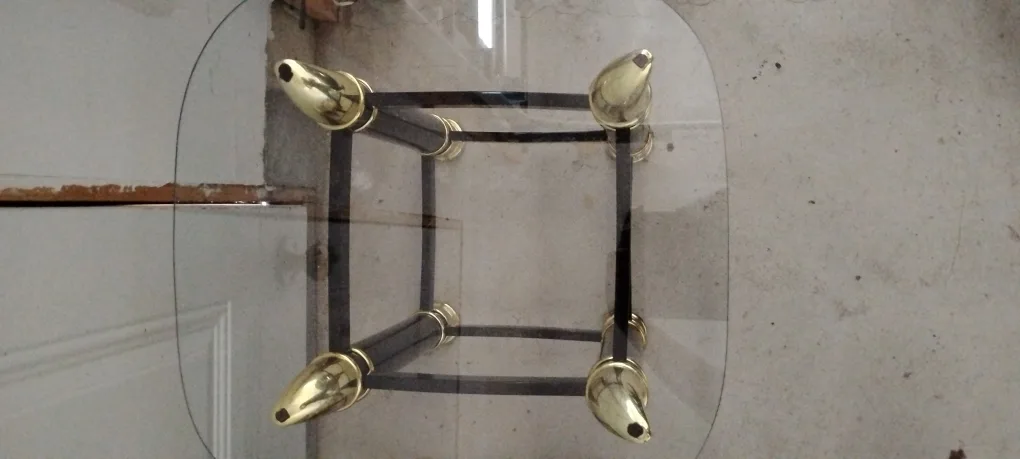 Glass Top End Table - Black & Gold Accent image indicator(3)