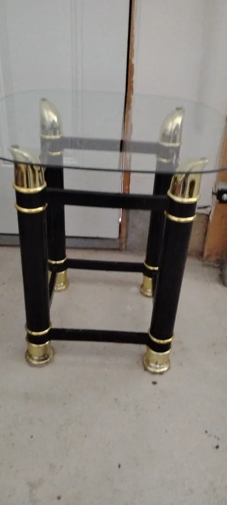 Glass Top End Table - Black & Gold Accent image indicator(4)