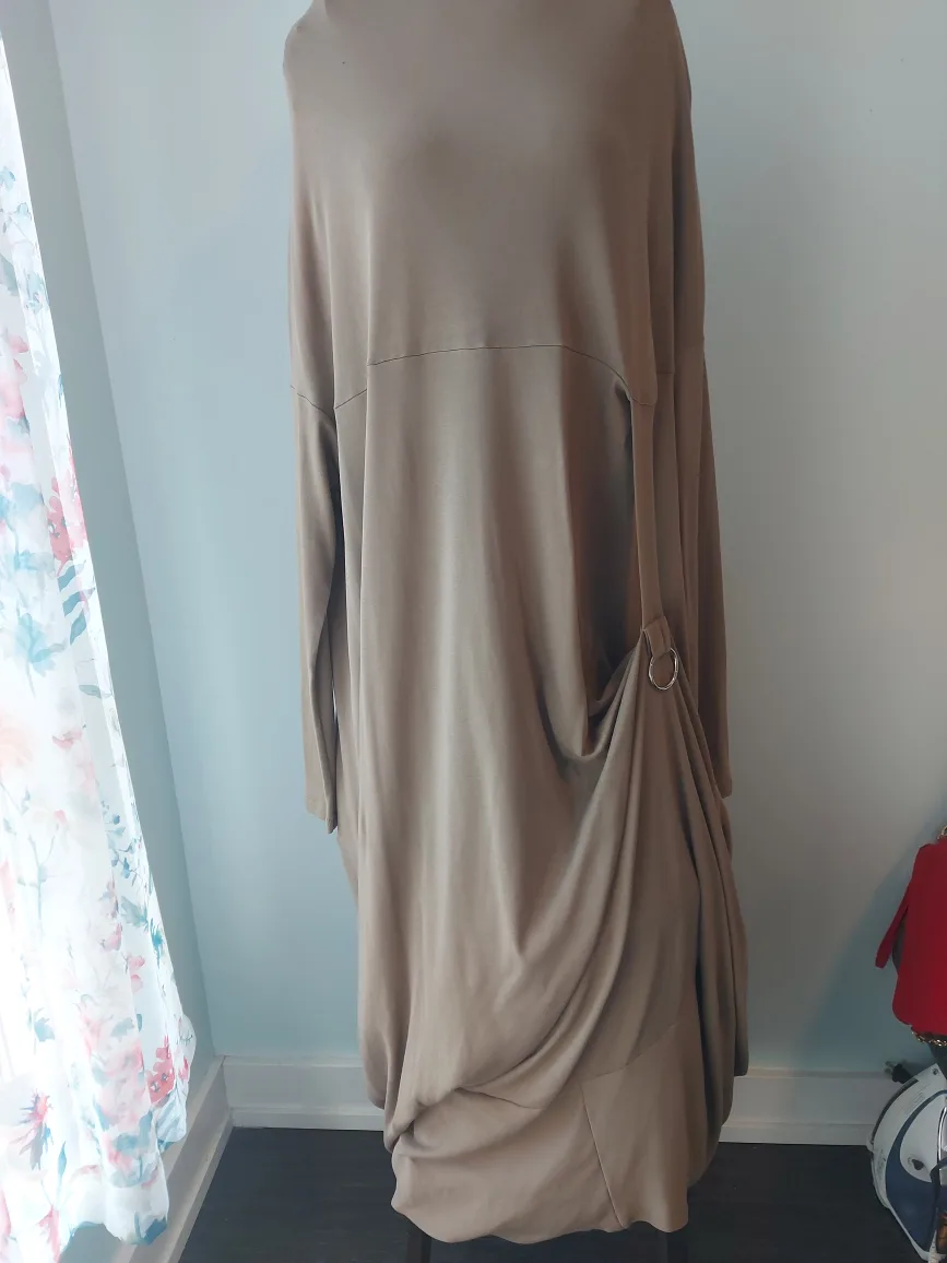 Stylish Beige Dress by Metamorphoza thumbnail