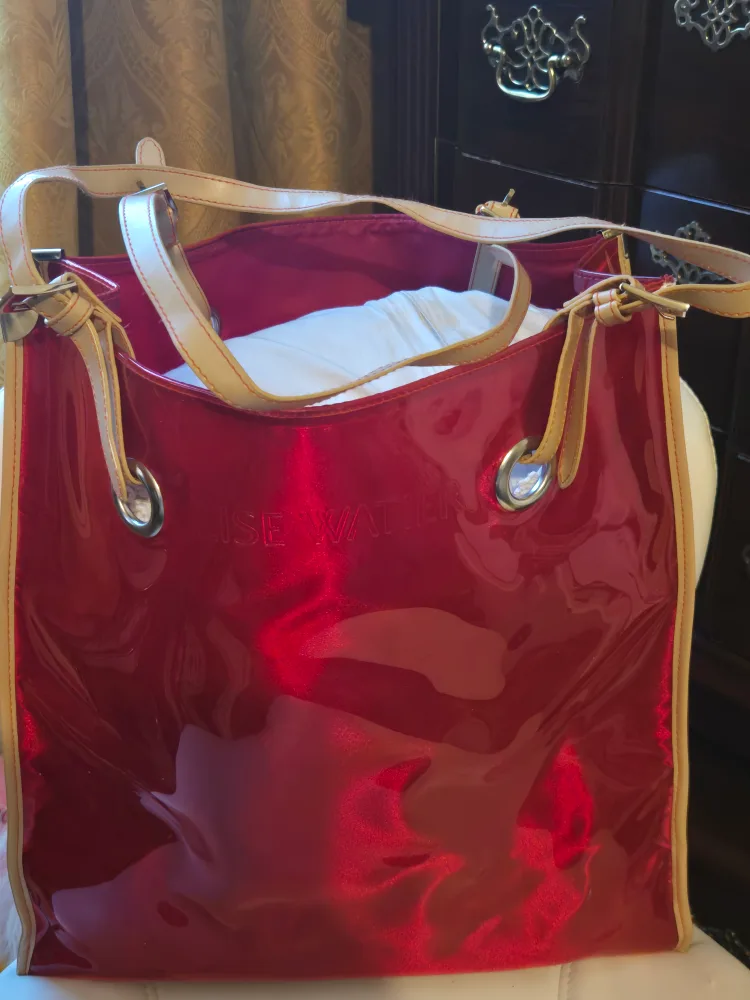 LISE WATIER Transparent Red Large Tote Bag