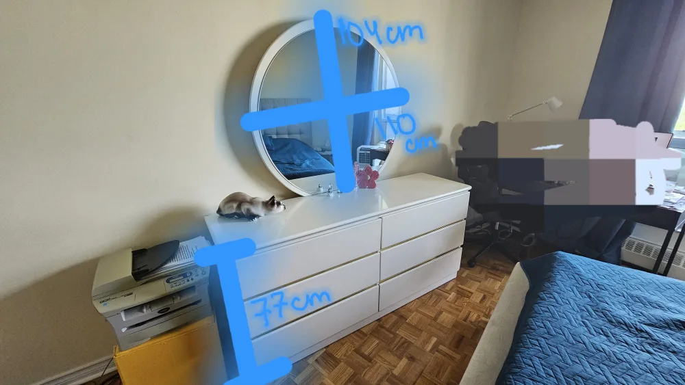 White 6-Drawer Dresser with Mirror and Dresser image indicator(3)