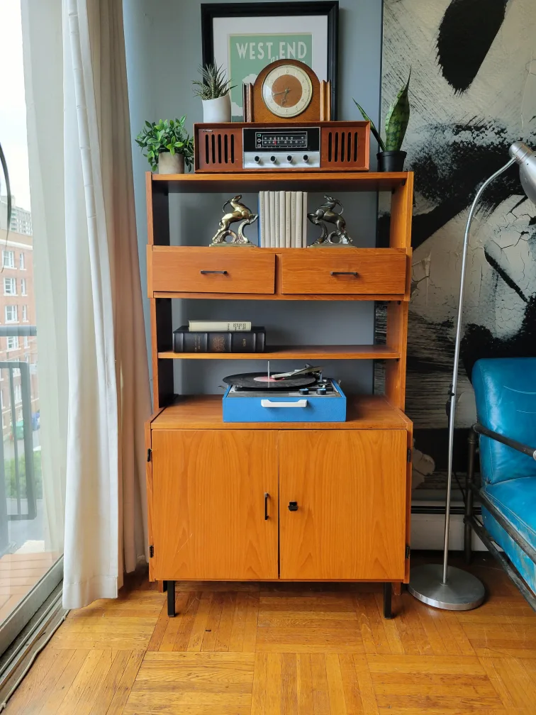 Mid Century Scandinavian Teak Free Standing Wall Unit thumbnail