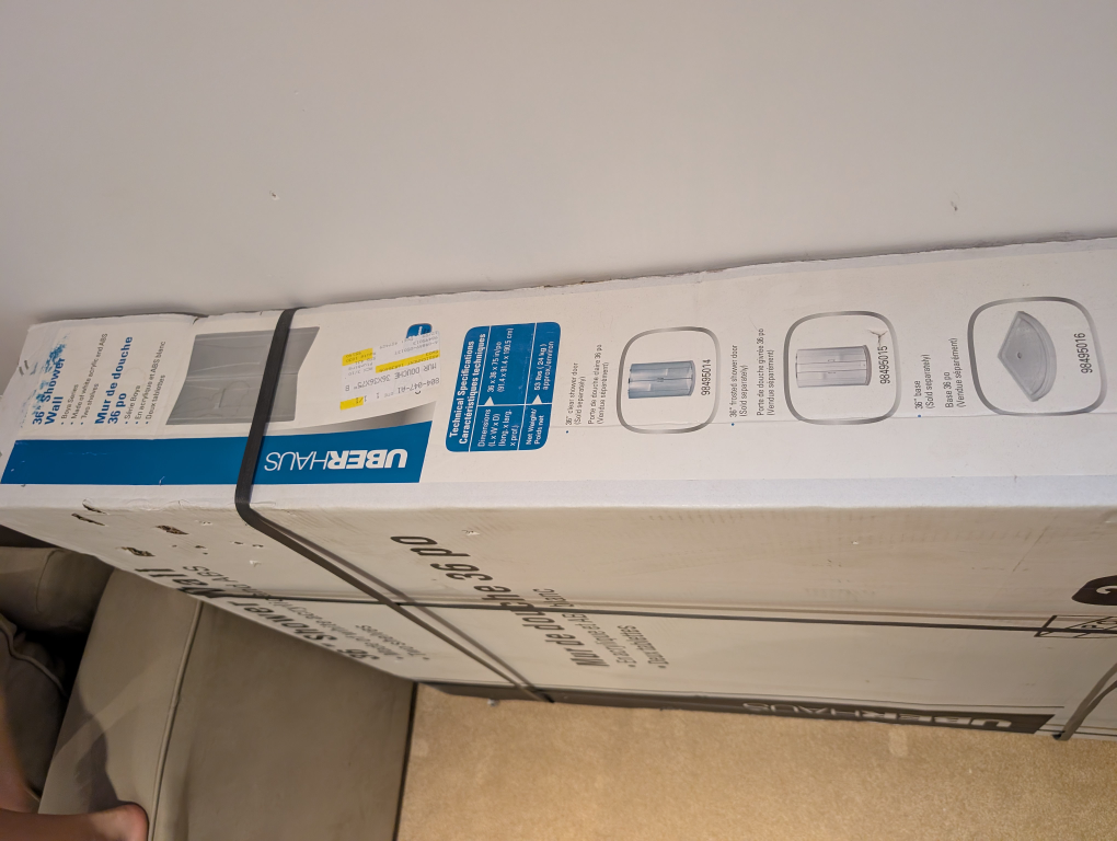 Uberhaus 36" Shower Wall - New in Box! - photo 2