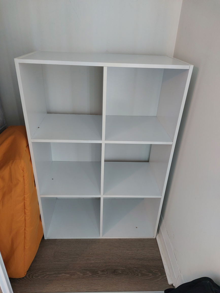 White 6-Cube Storage Shelf
