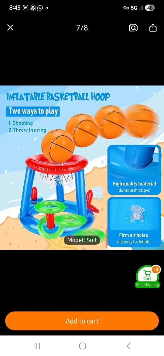 NEW Inflatable Basketball Hoop & Reusable Cotton Balls 🏀 image indicator(2)