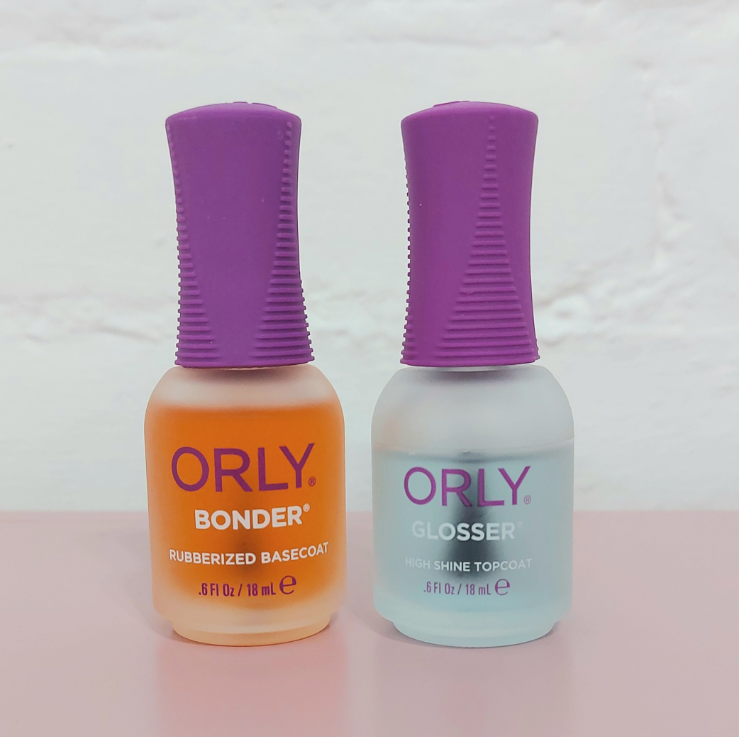 Orly bonder rubberized base coat and glosser high shine top coat